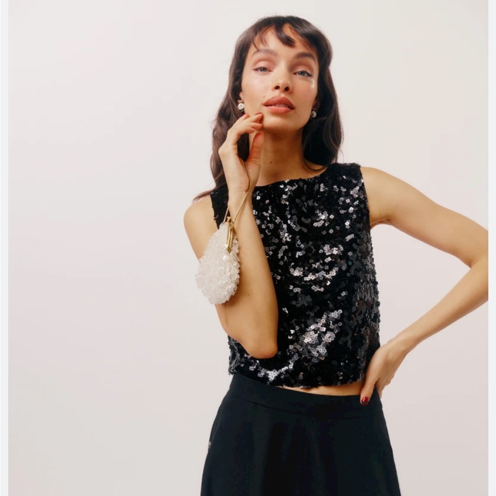 NWOT Reformation Jenny sequin top